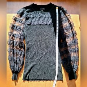 Sz L NWOT Ontwelfth Cute Goth Lacey Black Top